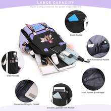 Bag Outdoor Travel Backpack Double Shoulder Bag School Bag Laptop Bag Luggage Bag Men's And Women's The Same Style Backpack Durable And Wear Resistant Daily Travel Business Work Bag - 紫色 - 查看 4