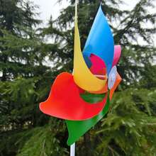 3pcs/Set Outdoor Pinwheel Decorations, DIY Assorted Plastic Colorful Rotating Pinwheels, Suitable For Party, Garden, Wedding Venue Decor, Park Decoration, Party Favors (Random Color) - Multicolor - View 9