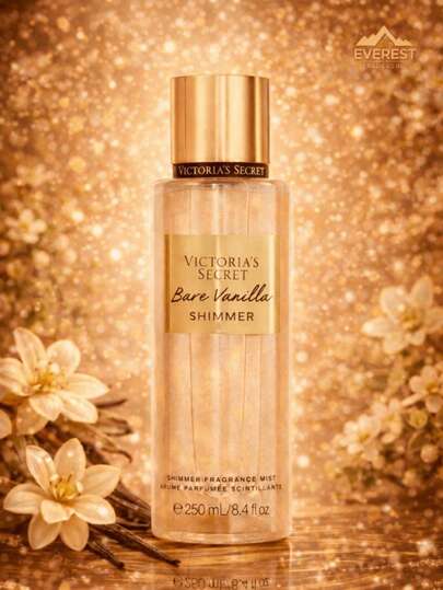 Bare Vanilla Shimmer Body Mist, Spray For Women (8.4 Oz)