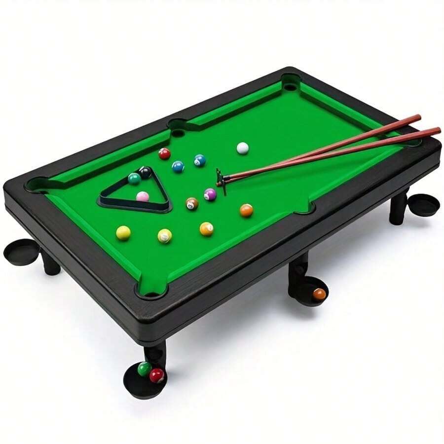 Set da gioco di biliardo mini portatile - Mini snooker e biliardo (include 2 stecche e 11 palline) - Sviluppa coordinazione mano-occhio e pensiero strategico. Questo divertente mini gioco di biliardo è adatto a tutti, rendendolo una scelta ideale per serate di giochi in famiglia, intrattenimento in ufficio e tempo libero in viaggio.