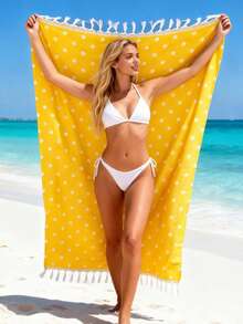 1件/2件套土耳其沙滩巾 - 39英寸 x 71英寸/99 x 180厘米 超大防沙速干轻便棉质沙滩巾，适用于海滩、浴室、游泳池、旅行、瑜伽、露营