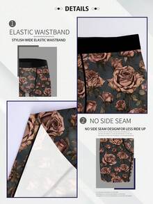 1-Pack Of Novelty Men's Shorts, Valentine's Day Creative Retro Rose Print Shorts, Dark Rose Men's Boxer Shorts, Knitted Fabric, Breathable And Sweat-Wicking, Soft And Skin-Friendly. Perfect Valentine's Day Gift For Boyfriends. Naughty And Cute, Perfect For Casual Home Wear. - Multicolor - View 7