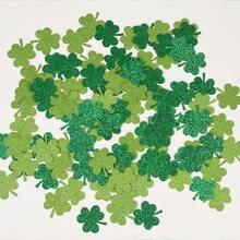 100pcs Clover Sequin Confetti, Shiny Clover Confetti, Lucky Clover Paper Sequins For St. Patrick's Day, Glitter Clover Decorations, Suitable For Party And Holiday Decoration - Green - View 8