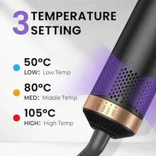 UKLISS 5合1熱風造型梳吹風機 | 5個可拆卸替換刷頭 + 3段精準溫度設定 | 自動捲髮與多功能造型 (捲髮/波浪/直髮/豐盈) | 防毛躁、防靜電且持久定型 | 適合所有髮質 (細髮/粗髮/捲髮/直髮) | 送給她的理想禮物 (情人節、主顯節、嘉年華) | 適用於沙龍/居家/隨身造型/通勤/度假/派對/嘉年華遊行 - 黑色 - 查看 9