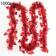 10米超长情人节心形藤蔓装饰，配红色丝带 | 免维护人造花环 | 适用于家居装饰、婚礼、订婚、新娘房、生日派对、周年纪念日 | 室内外悬挂装饰 | 也可用于母亲节、复活节、毕业典礼等节日的DIY装饰 | 浪漫摄影道具 | 无需电源的塑料花环 - 彩色 - 查看 14