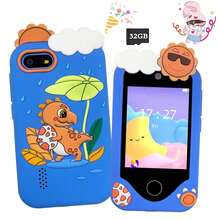 幼儿智能玩具手机，配备双自拍摄像头、2.8英寸高清触摸屏和益智游戏——适合3-12岁男孩女孩的圣诞节和生日最佳礼物 - 彩色 - 查看 3