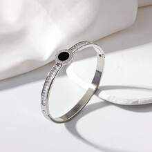 1件装女士不锈钢心形吊坠手链，镶嵌二月生辰石（菱镁矿） - 婚礼/情人节珠宝礼物，优雅夏季礼物，人造石奢华配饰，适合日常佩戴和特殊场合 - 手鐲 - 查看 7