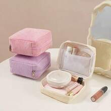 1个卫生巾收纳袋，加厚绒面卫生巾整理袋，便携迷你卫生巾袋，大容量小物件（化妆品、口红）收纳袋，旅行收纳袋 - 彩色 - 查看 7