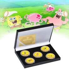 SpongeBob SquarePants 1枚海绵宝宝纪念币，小巧礼品收藏币动漫卡通周边摆件金属工艺品 - 彩色 - 查看 2
