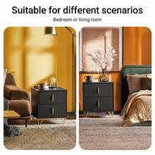 Nightstand 2-Piece Set, Bedside Table With 2 Drawers, Modern Side Table For Bedroom, Black W40 X D40 X H47 Cm FBT115-SCHx2 - Black*2 - View 6