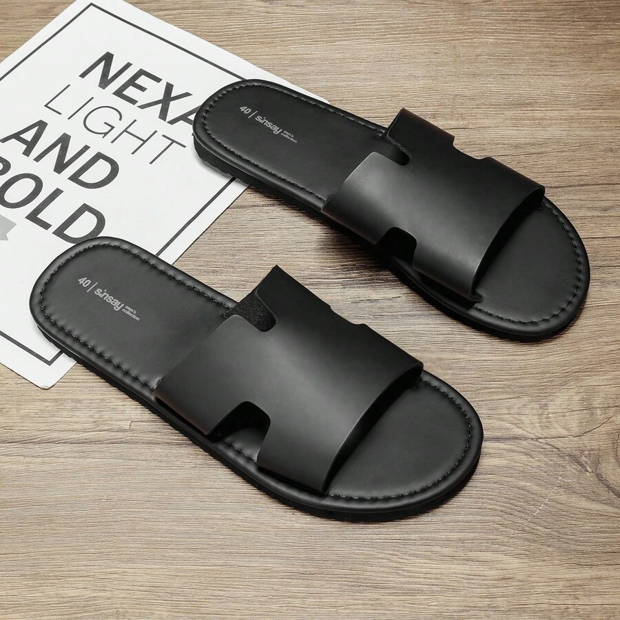 2026新款四季通用拖鞋，防滑软底休闲韩版一脚蹬凉鞋（1双） - 黑色 - 查看 1