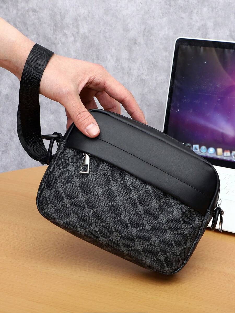 peach tree 桃树男士手拿包，方形枕形包，腕包，钱包，斜挎包二合一，中性商务收纳包，适合商务旅行、洗漱用品收纳，手提包，腕包，男士礼物，情人节礼物，父亲节礼物，多用途，宿舍，大学