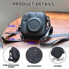Protective Case Suitable For Insta X Mini 12/11/Mini 9/Mini 8/Mini 7s/Mini 90/Mini 70 Cameras - Shockproof Hard Shell Carrying Bag With Detachable Adjustable Shoulder Strap