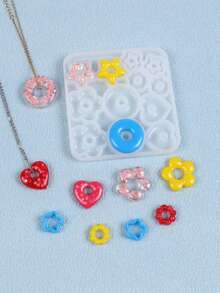 1pc 3D Pendant Earring UV Epoxy Resin Mold, DIY Wreath Handmade Earring Mold, For Jewelry Making, Jewelry Making Tool - Silicone Mold - View 2
