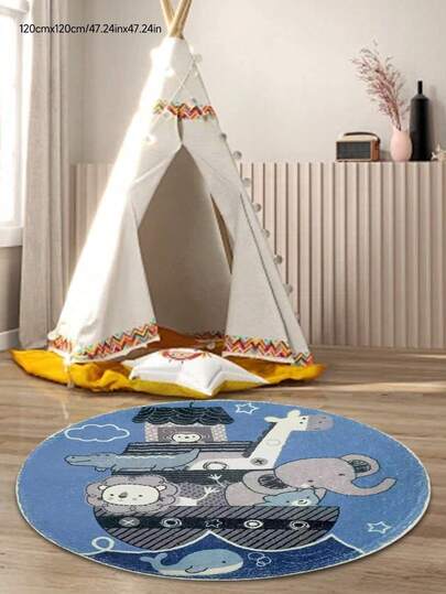 1pc Fashionable Cartoon Creative Faux Wool Rug/Mat, Small Animal Pattern Carpet, Skin-Friendly Soft Rug, Versatile Living Room Carpet, High- Product, Festival New Arrival Hot Selling Item, Suitable For Living Room, Bedroom, Study, Thickness 0.7-1.0cm (Handmade Measurement With Reasonable Error)