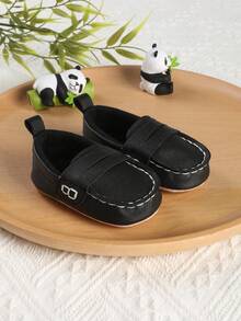 1 Paio di Scarpe Sportive Neonato Alla Moda e Versatili, Modello Slip-On, Adatte per Bambini da 0-3 Mesi, Scarpe per Neonati per Primavera, Estate e Autunno - nero - Visualizzare 2