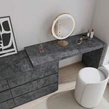 1 Roll Of Concrete Peeling And Pasting Wallpaper - Dark Gray/Black Texture Self-Adhesive Detachable Waterproof Vinyl Contact Paper, Thick Tenant Friendly Large Roll 15.7inx393.7/196.8/118.1/39.3iin For Kitchen - Dark Grey - View 12