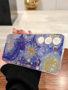 防震油画图案彩色星空软壳手机壳，适用于华为荣耀系列，Galaxy A04e/12/A13/A14/A34/A50/A52/A53/A54/S21/S22/S23/S24/S25/S25 Ultra/S25 FE/S26/S26 Plus/S26 Ultra/S26 Edge、6A/7A/8A、12T/13T/15T/15T Pro，印花图案，购买前请确认兼容性，春季礼物 - 無色 - 查看 4