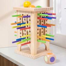 Children's Pine Wood Stick Balance Game Stick Kindergarten Concentration Training Interactive Board Game Spatial Thinking Puzzle Toy Two Person Interactive Tabletop Game Exercise Children's Logical Thinking Party Social Interaction Small Game Gift - Multicolor - View 4