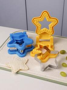 1set Creative Sandwich Mold, Star-Shaped Embossing Cutter, Pocket Bread Breakfast Maker, Versatile Baking Tool, 5-Pointed Star Mold, Portable Kitchen Embosser, Sandwich Cutter Mold, Parent-Child Baking Interaction, Easy To Make Cute Shaped Rice Balls, Pastries, Picnic Food Shaping Tool - Multicolor - View 5