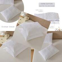 White Quilted Pillow Shams Medallion Damask Standard Set Of 2 Embroidered Vintage Pillowcases Emed Textured Cotton Pattern Bright White