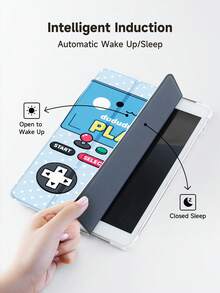 Ayotu 蓝色可爱笑脸卡通图案游戏机平板电脑保护套，适用于 iPad 10.2 英寸（2021/2020 款，第九/八代），兼容三星 Galaxy Tab A8 10.5 英寸（2022 款），带笔槽，兼容 Kindle Paperwhite 第十二代（2024 款），支持自动睡眠/唤醒功能。 - 彩色 - 查看 5