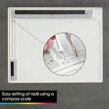 Drawing Board A4 Set - Geo Board - 7pcs. Technical Drawing Board With Carrying - Architecture Equipment - Architecture Drawing Set - Drafting Table - Transparent - View 7