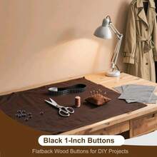 NIIIYTYB 12Pcs Black Button 1 Inch Large Two-Hole Vintage Flatback Buttons For Sewing And Clothing Extra Decorative Buttons For Crafts DIY Handmade Repair Unique Supplies For Clothes - White - View 7