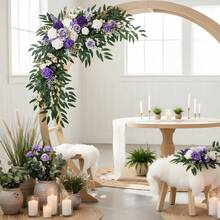 Wedding Arch Flowers (Pack Of 2), Artificial Burgundy And Pink Blue Wedding Flowers For Wedding Welcome Signs Decorations And Arch Flower For Wedding Ceremony Reception, Valentines Day, Mothers Day, Spring Decoration - Màu Lilac Tím - Xem 1