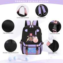 Bag Outdoor Travel Backpack Double Shoulder Bag School Bag Laptop Bag Luggage Bag Men's And Women's The Same Style Backpack Durable And Wear Resistant Daily Travel Business Work Bag - 紫色 - 查看 3