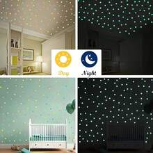100pcs/200pcs Assorted Colorful Glow-In-The-Dark Stars, Suitable For Wall And Ceiling Decoration, Modern Minimalist Home Decor, Perfect Gift Choice - Pink - View 7