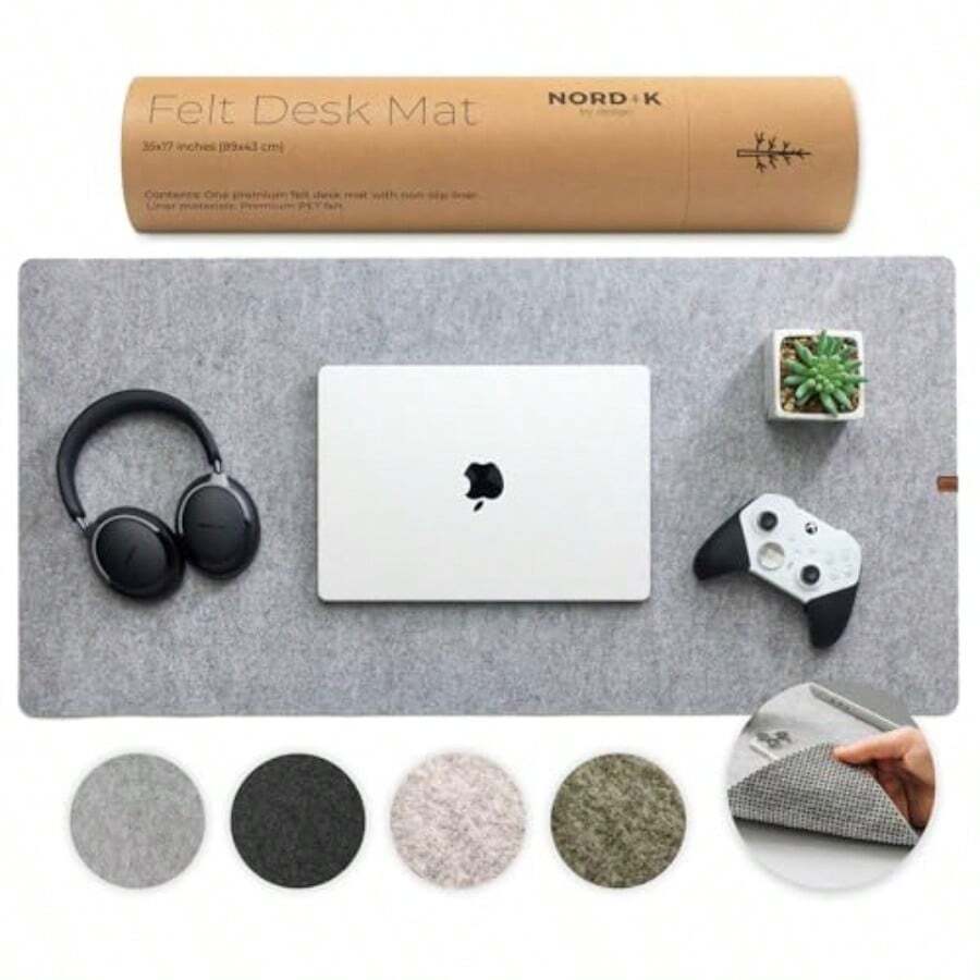 Nordik Large Felt Desk Mat Marle 89 X 43 Cm Full Desk Keyboard Mat ...