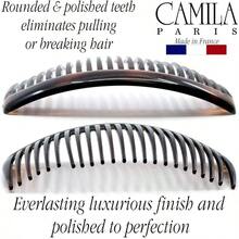 Paris AD66/2 French Side Comb Large Curved Tortoiseshell Hair Combs Women Fine Hair, 4 Inch Strong Hold Comb Women Bun Chignon - Do Styling Hairstyle Accessories, Made In France - Tortoise Shell - 查看 3