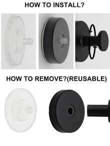 Suction Cup Hooks, Plastic Clothes Hooks, No Drilling, Bathroom Kitchen Rotating Suction Cup Hooks, Door Hanging Hooks, Adhesive Hooks - Multicolor - View 6