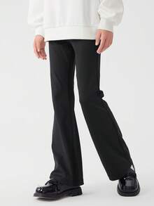 Balabala Girls' Flared Leggings, Quick-Dry Yoga Pants Spring 2026 - Black - View 2