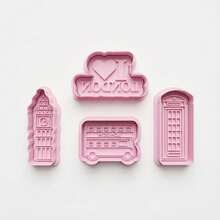 Cute London Landmark Cookie Cutters With Handle Stamp (1.28-4inch) – Travel-Themed Baking Tools For Homemade Cookies & Party Treats - Pink - View 9