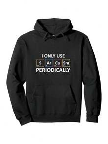 Men-S Black Hoodie With Humorous Chemistry Joke - I Only Use Periodically Design, Casual Pullover With Pockets, Perfect For All Seasons, Everyday Comfort RelPlayful Graphic HoodieC_911 - Đen 16 - Xem 1