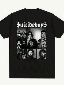 Suicideboy Era Tour Graphics Print T-Shirts For Men Harajuku Hip Hop Rock Style T Shirts Unisex Fashion Oversized Street T Shirt Tee Comfortable Comfortable - 款式25 - 查看 1