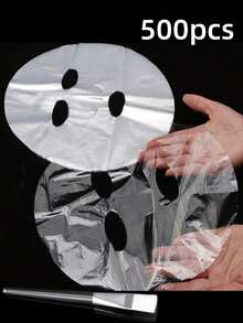 1000pcs Disposable Plastic Face Mask Sheets, Transparent DIY Mask Stickers, Ultra-Thin Moisturizing Transparent Mask Paper, Salon-Grade Mask Paper