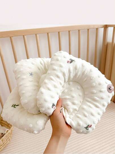 1 pieza Almohada moldeadora para recién nacidos de 0-6 meses, almohada plana calmante para bebés, almohada suave y esponjosa anti-cabeza plana para bebés y niños pequeños