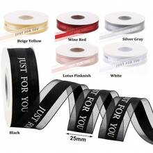 Just For You Ribbon For Gift Wrapping, Wedding Decorations, 2.5cm(0.98in), 45m(49 Yard), For Balloons, Sewing, Floral,1 Roll - one-size - View 2