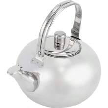 Tetera de Acero Inoxidable Tetera de Agua Portatil Tetera de Acero Inoxidable Pulido con de Filtro de Hojas Tetera para el Hogar Tetera con Filtro de te Plata 18CMConveniente, Aislamiento térmico, grado alimenticio  y limpio - plateado - Ver 2