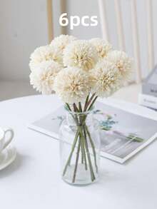 2/6/12PCS Artificial Ball, Chrysanthemum, Embroidered Ball, Wedding Decoration, Home Vase, Decoration, Dining, Living Room, Bedroom, Bedside Flower Arrangement, Bride Holding Flower, Wrist Flower, Breast Flower Material, Birthday Party Decoration Material, New Year's Valentine's Day Gifts,Fall Decor,Spring Decoration - Multicolor - View 16