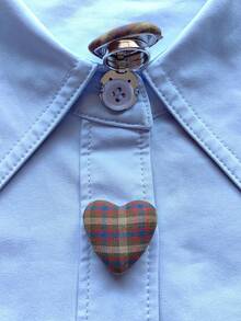 1pc/2pcs Elegant Heart-Shaped Geometric Pattern Button Set, Shirt Button Set, Clip-On Button Set, Fashionable Crystal Cufflink Set, Suitable For Tuxedo And Wedding Dress Decoration - Multicolor - View 1