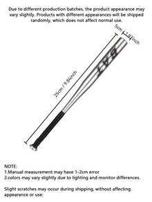 25-Inch Aluminum Alloy Baseball Bat, Lightweight , High Impact, Suitable For Youth And Adults Outdoor Training, Softball And Baseball Practice, Ideal Equipment For Matches, Also A Great Gift For Friends And Family, Can Be Used In Multiple Countries - Silver - View 12