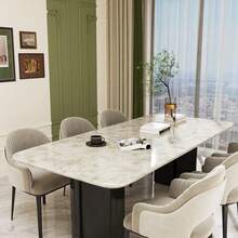 1pc Beige Waterproof Oil-Proof Marble & Cloud Pattern Wallpaper, Smooth Contact Paper, Self-Adhesive Kitchen Decor Wall Sticker, Bathroom Countertop, Home Decor, Cabinet, Table & Chair, Room Renovation Peel And Stick Wallpaper - Khaki - View 6