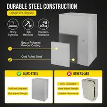 Caja Eléctrica Exterior Impermeable con Tapa Cerrable, Gabinete de Potencia Resistente para Jardín, Patio y Piscina - 24*24*12 - Ver 6