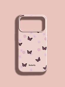 1个蝴蝶花朵图案液态硅胶防震手机壳，适合作为节日礼物，兼容苹果iPhone Xs/Xs Max/Xr/11/12/13/14/15/16 Pro/Pro Max/14/15/16 Plus/17，男女通用 - 彩色 - 查看 2