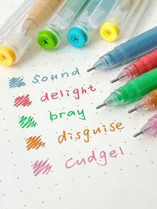 Languo 多色美术笔套装 - 9 色大容量凝胶笔、不透明丙烯涂鸦笔、可爱 Morandi 粉彩规划笔和学生彩色铅笔，适用于漫画素描 - 彩色 - 查看 7