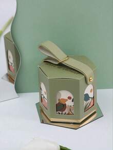 20/25/50pcs Paper Gift Boxes With PU Handle, Hexagon Shape, Suitable For Candy, Gifts, Packaging, Flat Packed, Self-Assembly Required - Multicolor - View 1